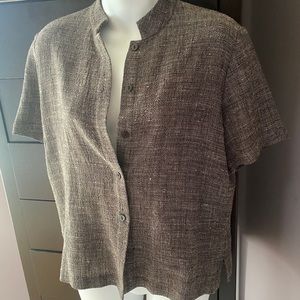 Like New Eileen Fisher Fleck Tweed Style Button Front Cardigan Top/Jacket